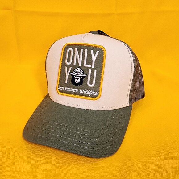 Smokey Bear Trucker Hat Snap Back Patch Only You Can Prevent Wildfires Hat NEW - Picture 2 of 12